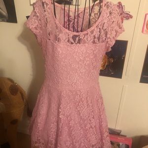 Floral pink skater dress 💗